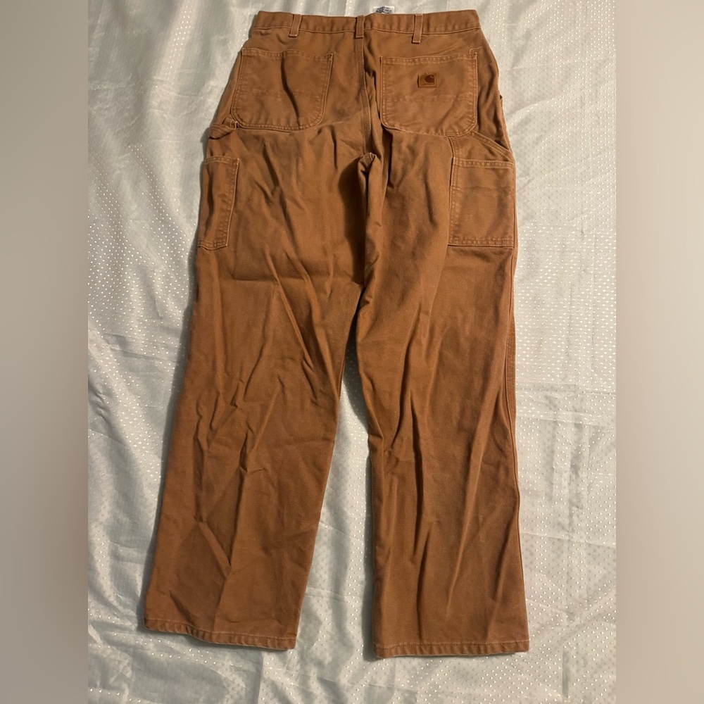 CARHARTT B11 BRN Men's 34x32 Dungaree Fit Canvas Carpenter Brown Pants - Picture 5 of 10
